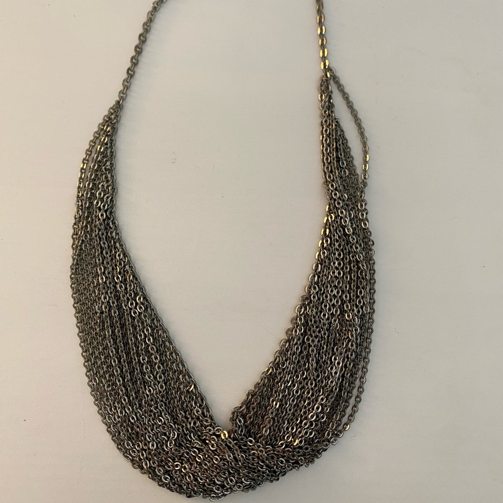 Silver multi Chain Necklace